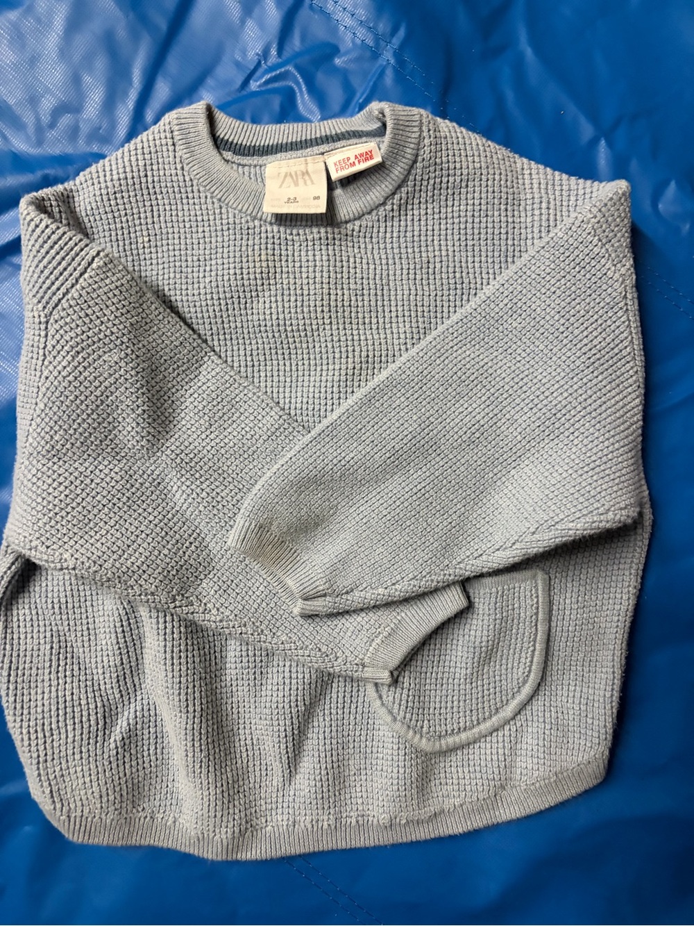 Zara kids Light Blue Knit Crewneck Sweater